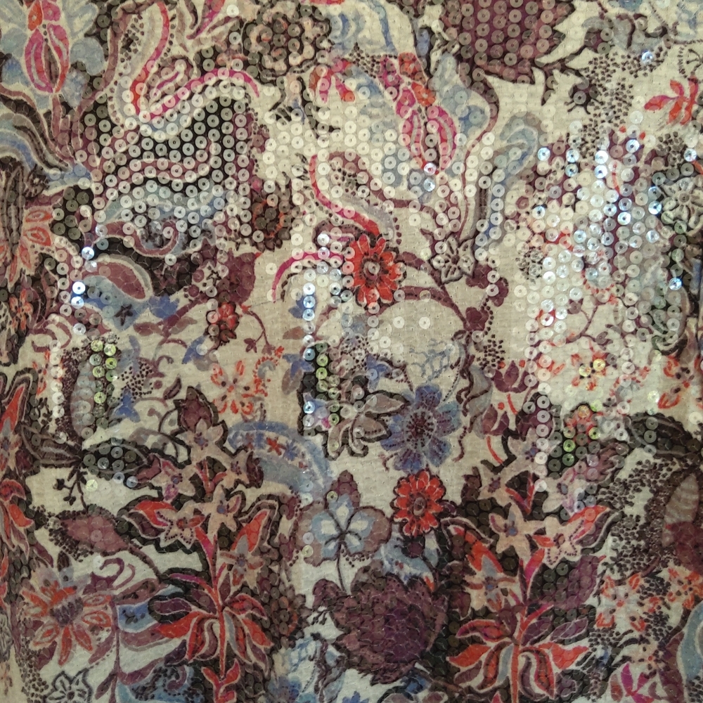 Anthropologie Postmark Floral Ssequin top - Picture 6 of 10